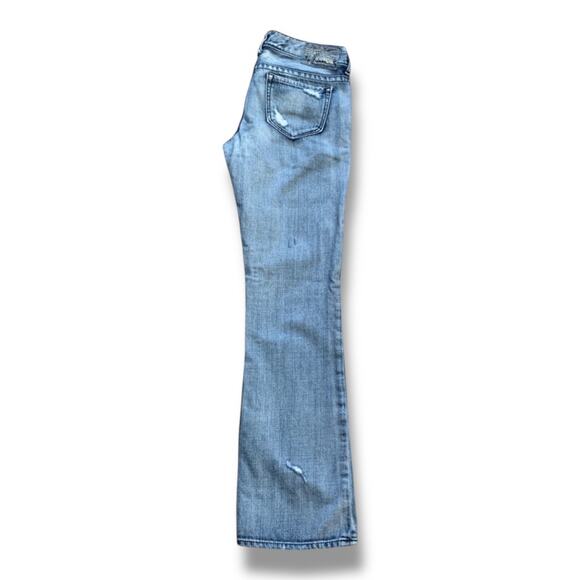 Y2K Express Stella Boot Cut Low Rise Studded Distressed Blue Jeans Medium Wash - Picture 4 of 14